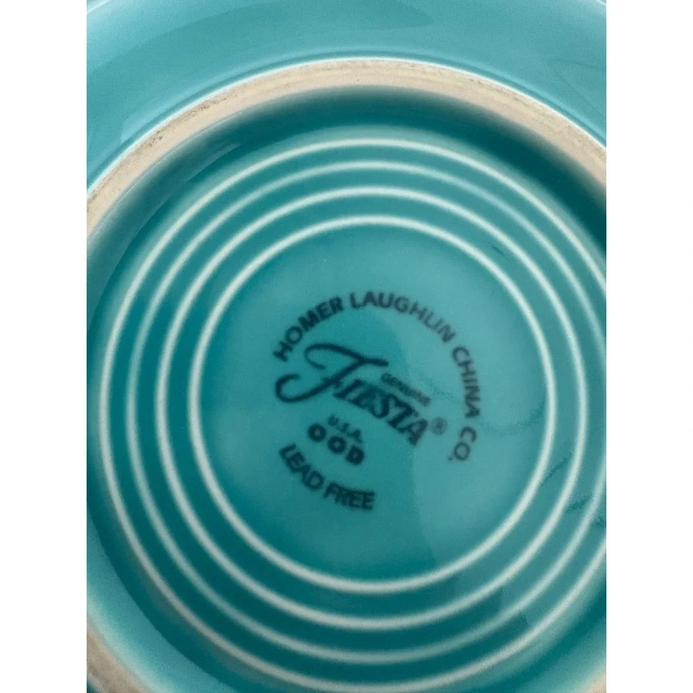 Fiesta Turquoise Cup & Saucer Set  Fiestaware HLC‎ Teal Blue Green FLAW